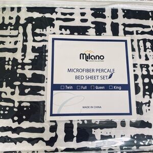 Milano LUXURY COLLECTIONS MICROFIBER PERCALE QUEEN BED SHEET SET